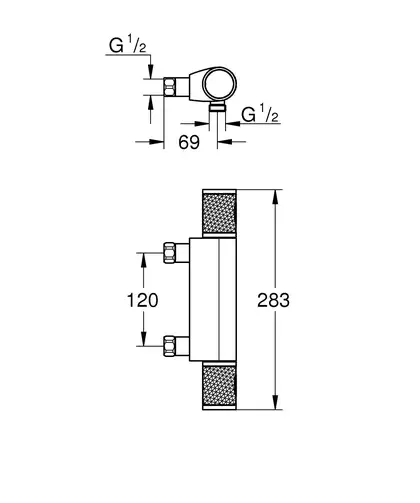 Змішувач для душу з термостатом Grohe Grohtherm 1000 Performance, ексц. 1/2 дюймів  (34778000)