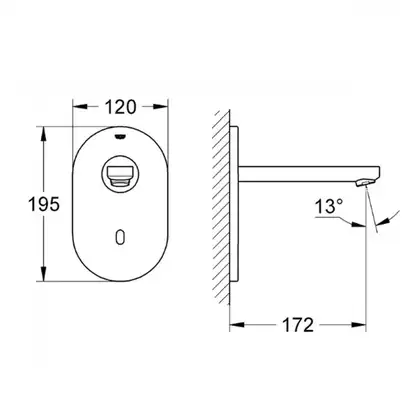 Grohe Euroeco Cosmopolitan E Монокран сенсорний, хром (36410000)