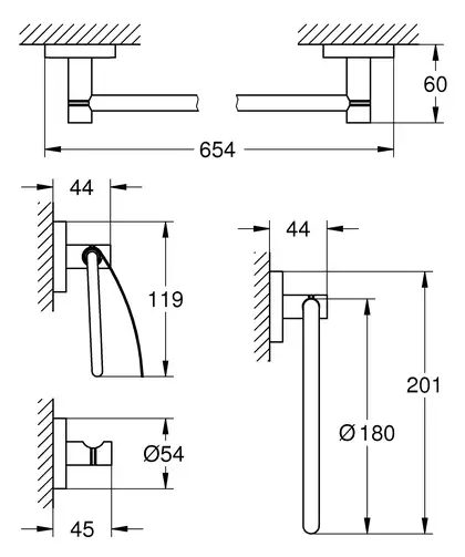 Набір аксесуарів 4 в 1 Grohe Essentials New (40776001)