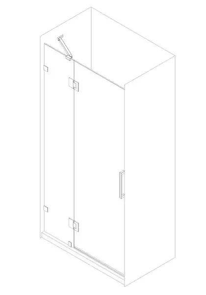 Koer SR SD04-120x200 Двері в нішу, прозоре, графіт (KR5388)