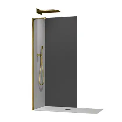 KOER SR SP02-100x200 Walk-In, прозоре скло, матове золото (KR5396)