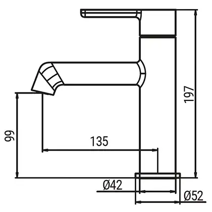 KOER KB-10029-01 Змішувач для умивальника, хром (KR5478)