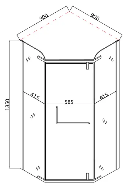 MIXXUS LINES SC01 Душова кабіна 90x90, прозоре скло, хром (MI6915)