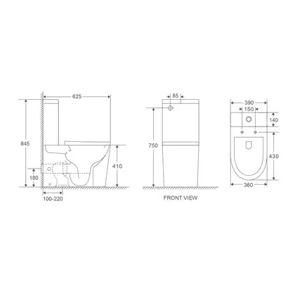 Бачок до унітазу-компакту Mixxus Premium Bevel-0401-T1 Tank 625х390х845 зі зливною арматурою (MI832 (MI8321)