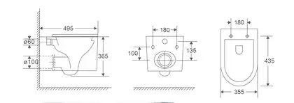 MIXXUS PREMIUM Topper-0101-T3 Унітаз підвісний, білий (MP6476)