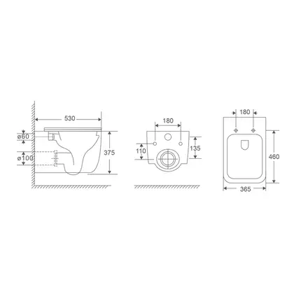 MIXXUS PREMIUM Diverse-0101-T1 Унітаз підвісний, білий (MP6477)