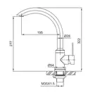 Змішувач для кухні Koer KI-70019-02 (з нерж. сталі) (Колір нерж) (KR4795)