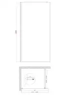 Душова перегородка Koer SR SP01-100x200-TR-01 Walk-In прозоре скло Easy Clean 8мм, хром (KR5393)