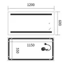 Дзеркало Mixxus Premium LINES MR17-120x60-Reverse з Led Touch, Anti-fog, димером, регулятором яскра (MP6626)