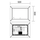 Дзеркало Mixxus Premium CUBIC MR14-80x60-Reverse з Led Touch, Anti-fog, димером, регулятором яскрав (MP6648)