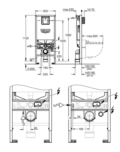 Grohe Rapid SLX Інсталяція для унітазу 3 в 1 (39598000)