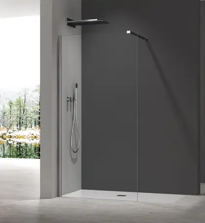 Душова перегородка Koer SR SP01-100x200-TR-01 Walk-In прозоре скло Easy Clean 8мм, хром (KR5393)