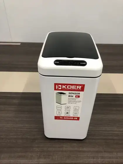 Відро для сміття сенсорне прямокутне Koer TC-020408-08 8 л колір білий (KR5589) Відро для сміття сенсорне прямокутне Koer TC-020408-08 8 л колір білий (KR5589)