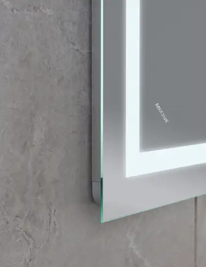 Дзеркало Mixxus WARM MR02-120x80 з Led Touch, Anti-fog, димером, регулятором яскравості, годинником (MI6001)