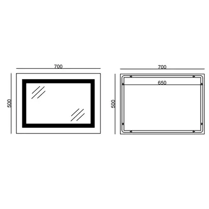 Дзеркало Mixxus WARM MR12-70x50-Reverse з Led Touch, Anti-fog, димером, регулятором яскравості (MI6 (MI6670)