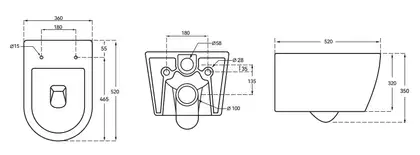 Mixxus ELLIPSE-0306-T3 Підвісний унітаз, білий (MI6704)