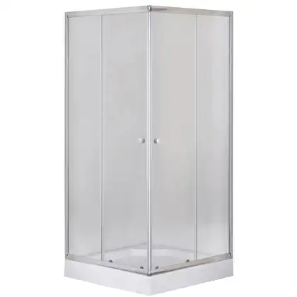Душова кабіна з низьким піддоном Mixxus CUBIC SCT01-100x100x195-FB CHROME матове скло 4мм (MI6904)
