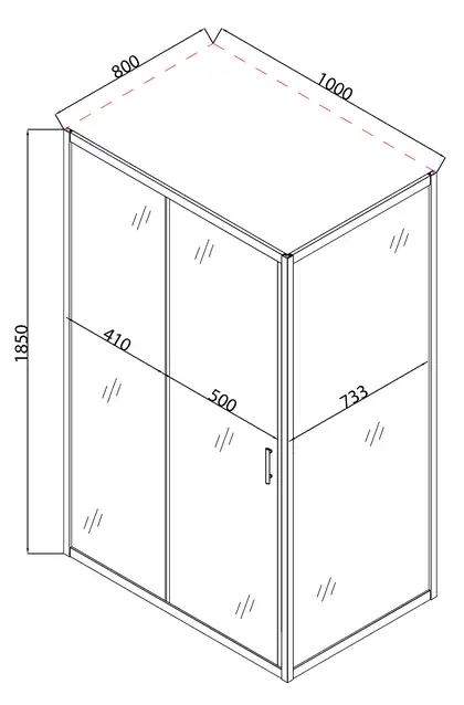 Mixxus HARD SC01 Душова кабіна 100x80, хром/прозоре (MI6911)