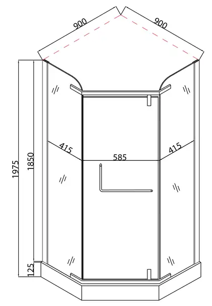 Mixxus LINES SCT01 Душова кабіна, графіт (MI6914)