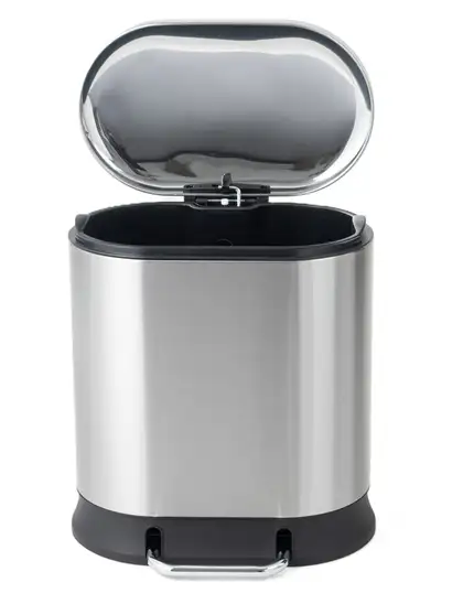 Відро для сміття з плавним закриттям овальне Mixxus Premium Strong-TC0105 SS Color 5л колір наржаві (MI7080)