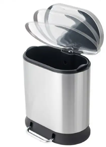 Відро для сміття з плавним закриттям овальне Mixxus Premium Strong-TC0105 SS Color 5л колір наржаві (MI7080)