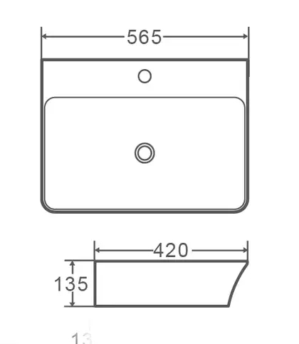 MIXXUS PREMIUM Bevel-0202 Умивальник накладний, білий (MP6481)