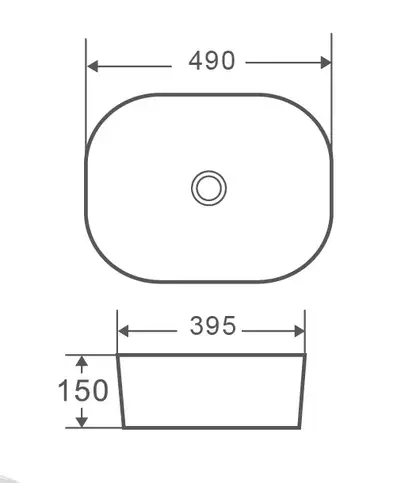 MIXXUS PREMIUM Diverse-0101 Умивальник накладний, чорний (MP6485)