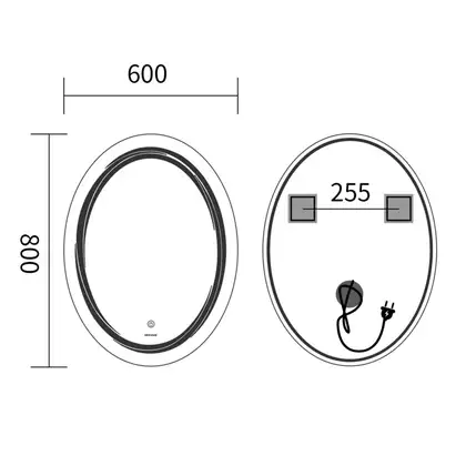 Дзеркало Mixxus Premium WAVE MV04-60x80 з Led Touch, Anti-fog, димером (3-6,5kK) (MP6636) Дзеркало Mixxus Premium WAVE MV04-60x80 з Led Touch, Anti-fog, димером (3-6,5kK) (MP6636)