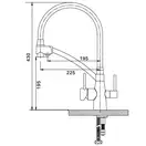 KOER KB-72003-01 Змішувач кухонний 2в1, хром/графіт (KR3375)
