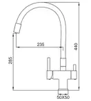 KOER KB-72023-07 Змішувач для кухні, питна вода, хром (KR5010)