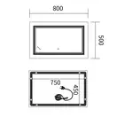 Дзеркало Mixxus Premium QUADRO MR20-50x80-Reverse з Led Touch, Anti-fog, димером, регулятором яскра (MP6620)