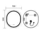 Дзеркало Mixxus Premium ELLIPSE MV05-80x70-Reverse з Led Touch, Anti-fog, димером (3-6,5kK) (MP6643