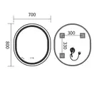Дзеркало Mixxus Premium ELLIPSE MV05-80x70-Reverse WHITE з Led Touch, Anti-fog, димером (3-6,5kK) ( (MP6645)