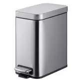Відро для сміття з плавним закриттям прямокутне Mixxus Premium Quadro-TC0105 SS Color 5л колір нерж (MI7062)