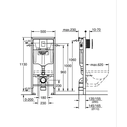 Комплект Grohe Set Унітаз QUADRO-0301-R + Інсталяція Grohe Rapid SL 38772001 (38772001QUADRO0301R)
