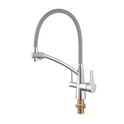 KOER KB-72003-01 Змішувач кухонний 2в1, хром/графіт (KR3375)