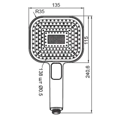 Лійка для душу Koer KP-0404-01 (3 функції) (KR4999) Лійка для душу Koer KP-0404-01 (3 функції) (KR4999)