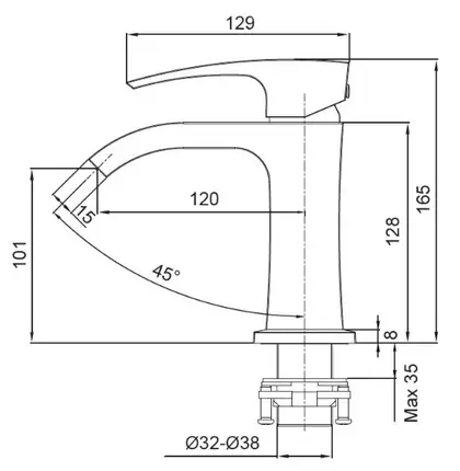 KOER KB-12007-07 Змішувач для умивальника, графіт (KR5152) KOER KB-12007-07 Змішувач для умивальника, графіт (KR5152)