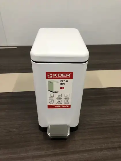 Відро для сміття з плавним закриттям прямокутне Koer TC-010210-08 10 л колір білий (KR5598) Відро для сміття з плавним закриттям прямокутне Koer TC-010210-08 10 л колір білий (KR5598)