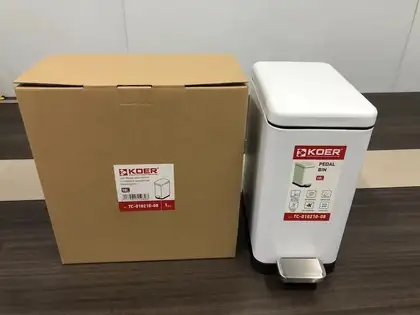 Відро для сміття з плавним закриттям прямокутне Koer TC-010210-08 10 л колір білий (KR5598) Відро для сміття з плавним закриттям прямокутне Koer TC-010210-08 10 л колір білий (KR5598)