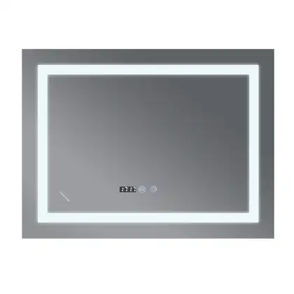 Дзеркало Mixxus WARM MR02-80x60-CASE з Led Touch, Anti-fog, димером, регулятором яскравості, годинн (MI6671)