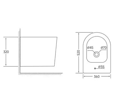 Біде підвісне Mixxus BEVEL-0502, біле (MI6715) Біде підвісне Mixxus BEVEL-0502, біле (MI6715)