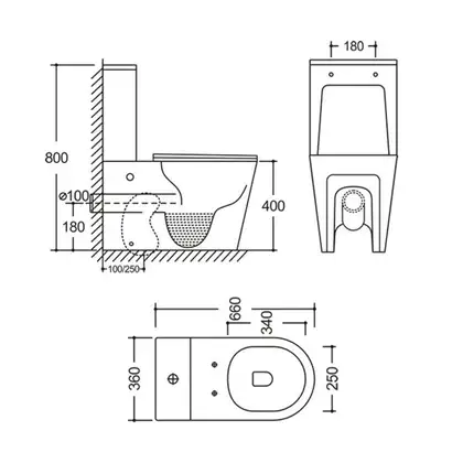 Mixxus BEVEL-0404-T3 Унітаз-компакт, білий (MI6726)