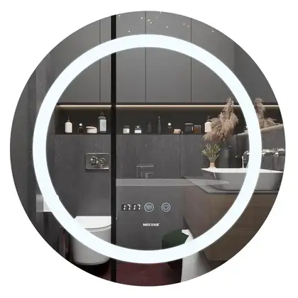 Дзеркало Mixxus PLAIN MC02-80 з Led Touch, Anti-fog, димером, регулятором яскравості, годинником (M (MI6931)