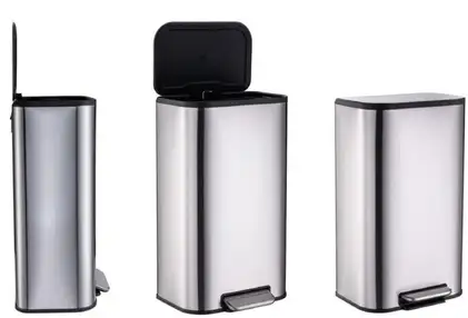 Відро для сміття з плавним закриттям прямокутне Mixxus Bevel-TC0112 SS Color 12л колір наржавійка ( (MI7087)
