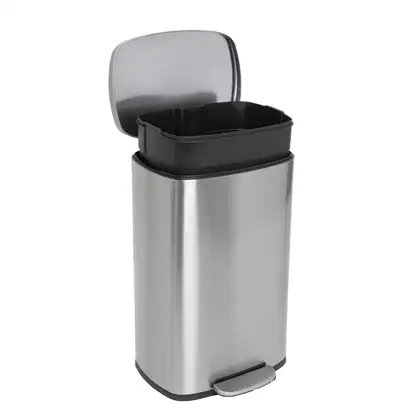 Відро для сміття з плавним закриттям прямокутне Mixxus Bevel-TC0112 SS Color 12л колір наржавійка ( (MI7087)