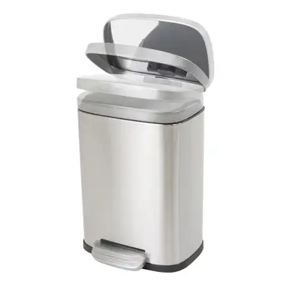 Відро для сміття з плавним закриттям прямокутне Mixxus Bevel-TC0112 SS Color 12л колір наржавійка ( (MI7087)