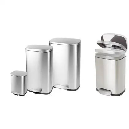 Відро для сміття з плавним закриттям прямокутне Mixxus Bevel-TC0112 SS Color 12л колір наржавійка ( (MI7087)