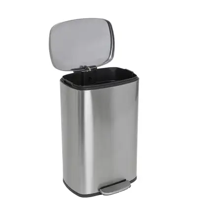 Відро для сміття з плавним закриттям прямокутне Mixxus Bevel-TC0112 SS Color 12л колір наржавійка ( (MI7087)