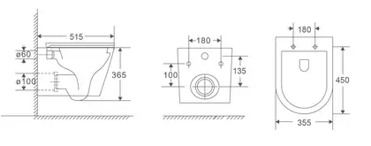 MIXXUS PREMIUM Bevel-0301-R Унітаз підвісний, білий (MP6470)